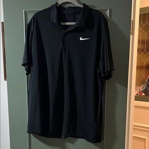 Nike Men's Polo Shirt in Black with White Logo